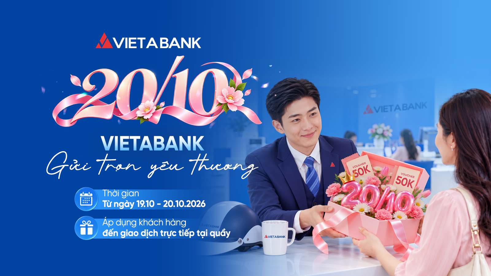 20/10 – VIETABANK GỬI TRỌN YÊU THƯƠNG: TRAO QUÀ TRI ÂN KHÁCH HÀNG NỮ