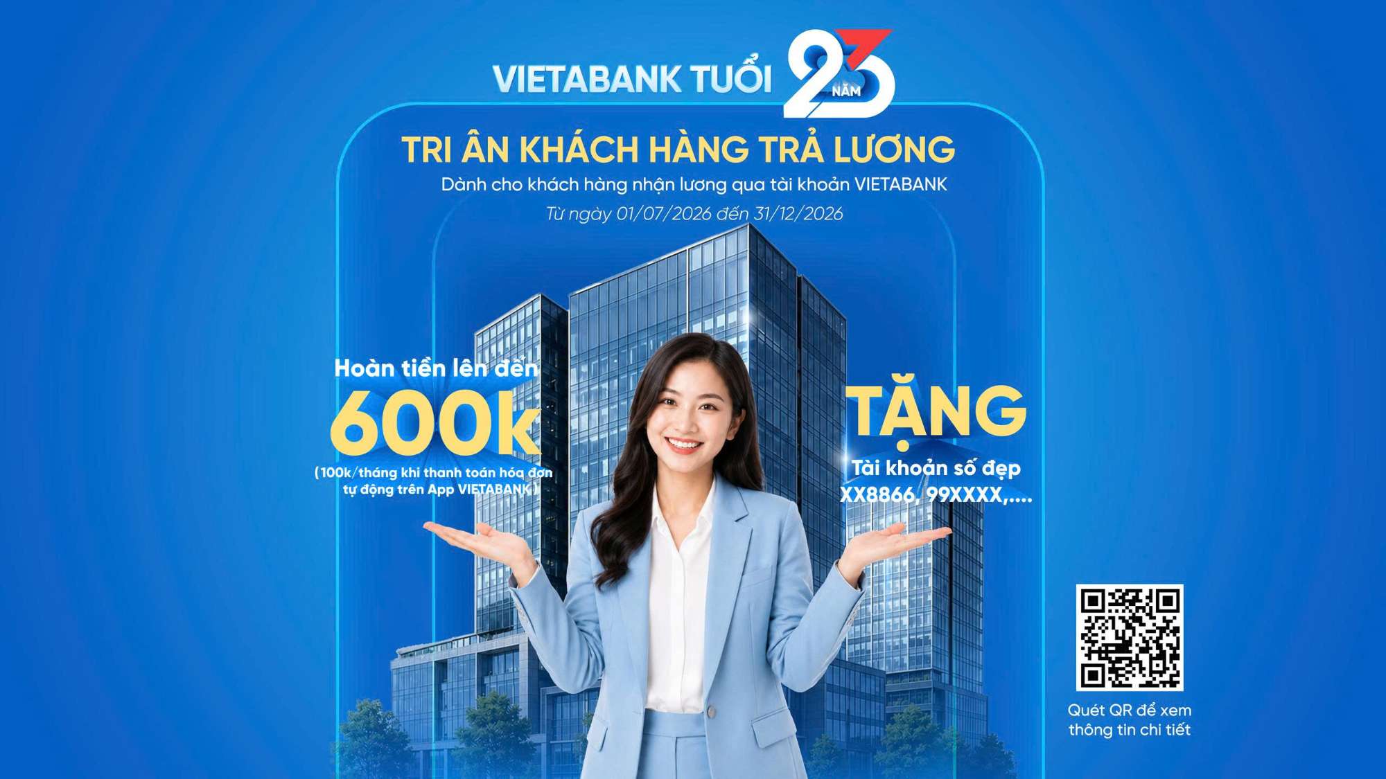 VIETABANK TUỔI 23 – TRI ÂN KHÁCH HÀNG TRẢ LƯƠNG