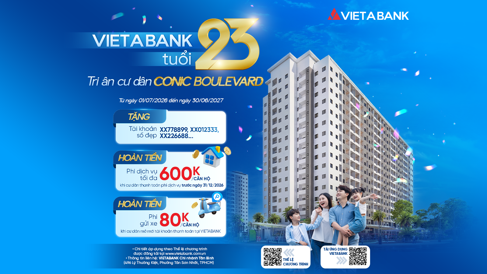 VIETABANK TUỔI 23 – TRI ÂN CƯ DÂN CONIC BOULEVARD