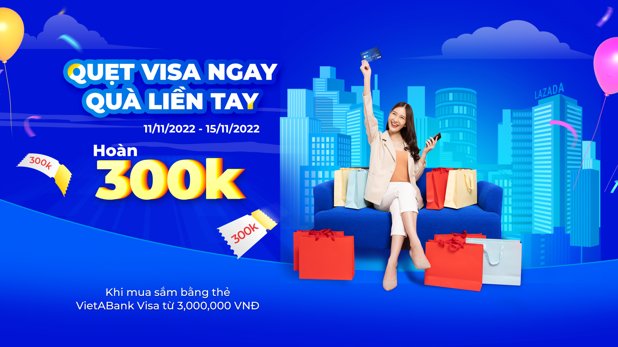 💸🛒 Quẹt thẻ VietABank Visa - Hoàn 300K! | Hưởng ứng tuần lễ mua sắm