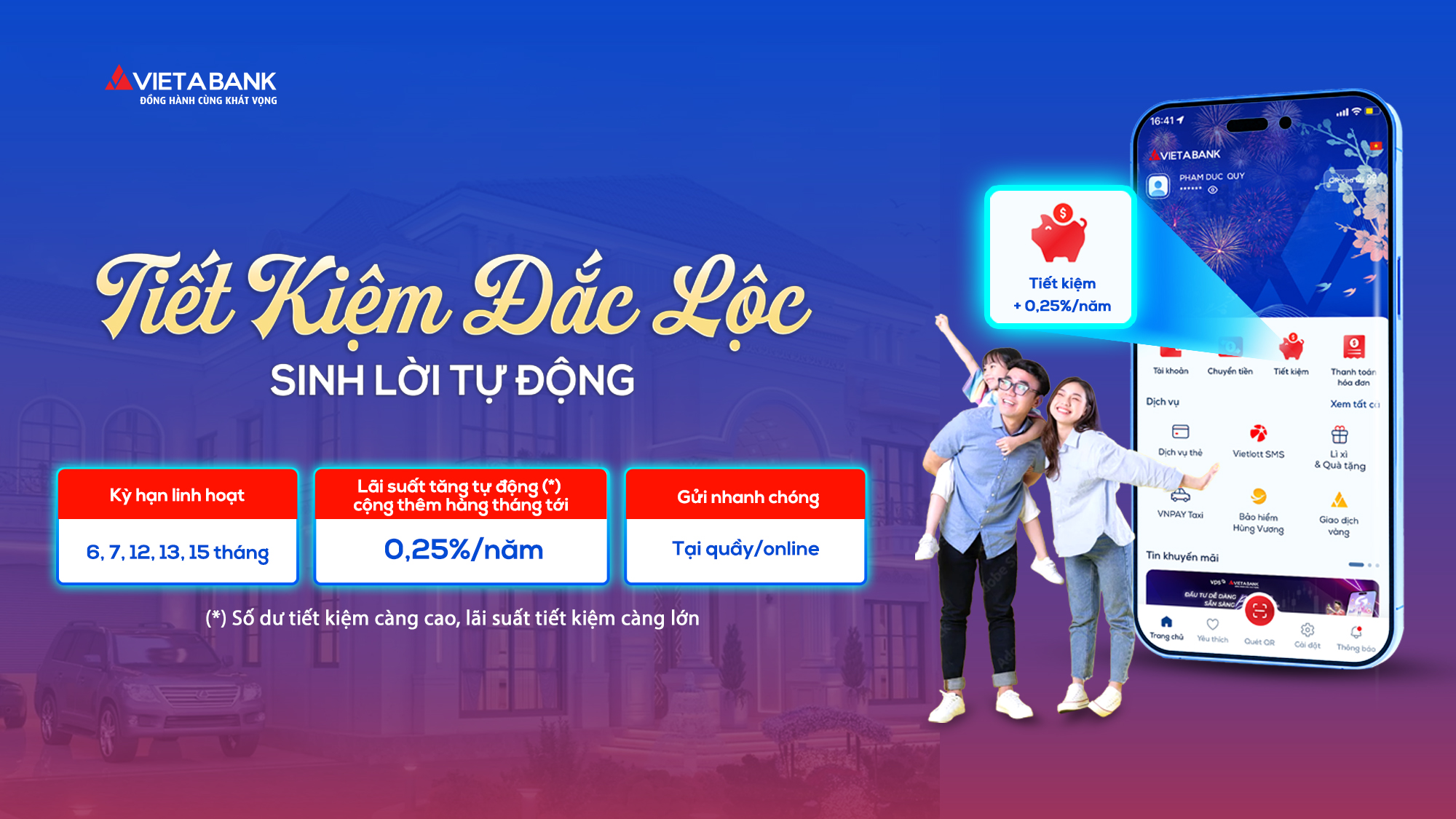TIẾT KIỆM ĐẮC LỘC CÙNG VIETABANK